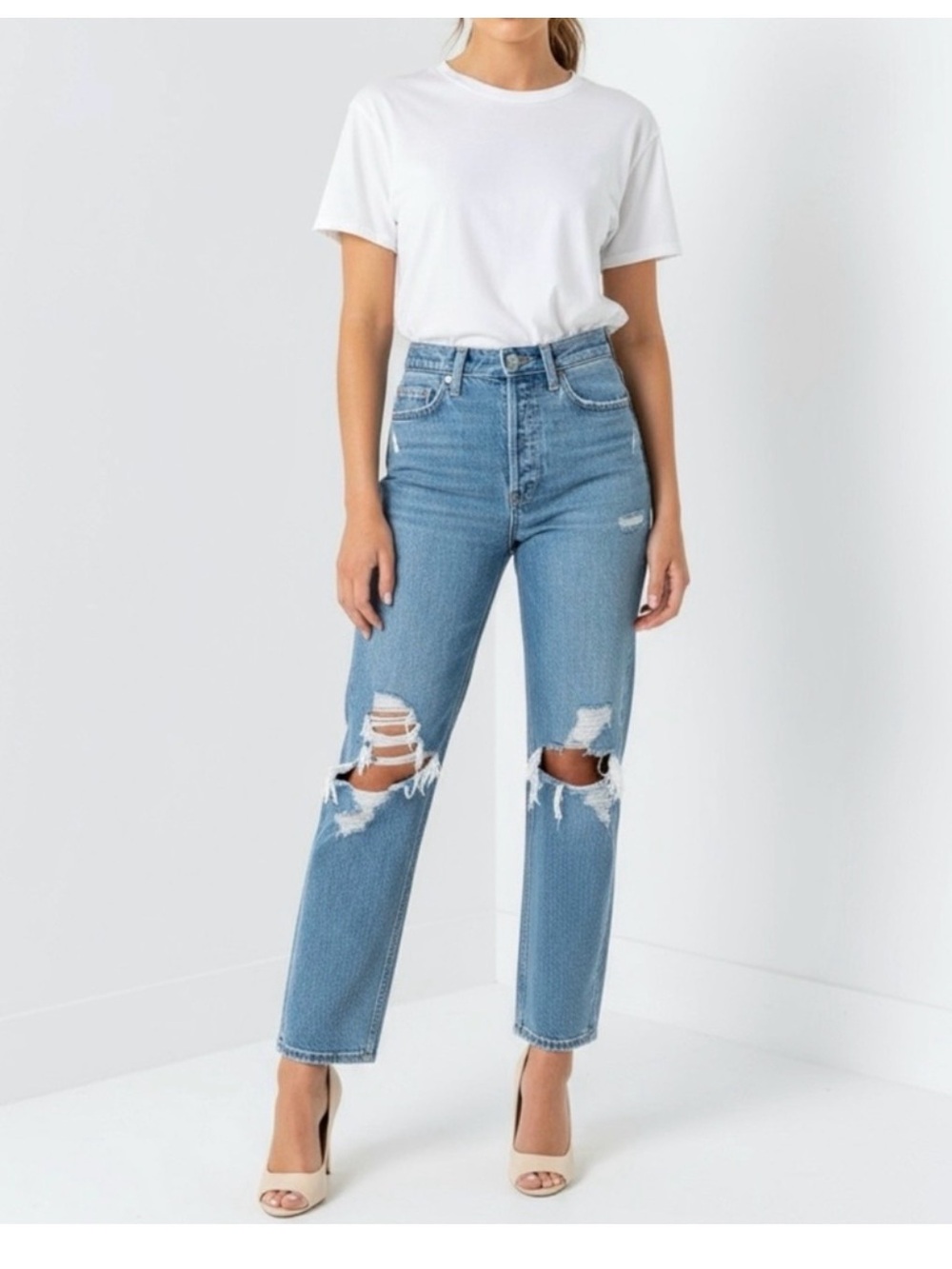 AGOLDE '90s distressed straight leg baggy fit jeans